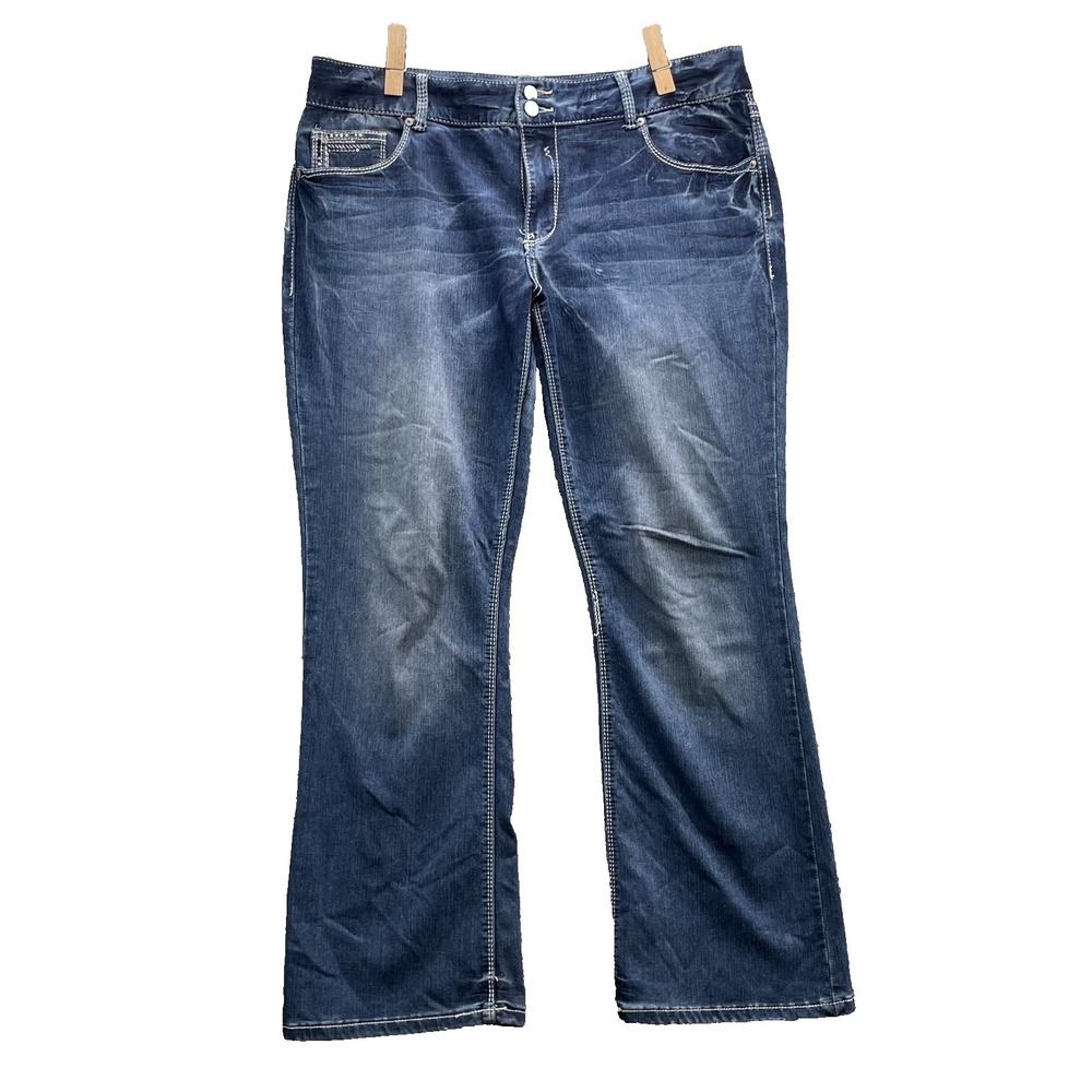 Rhythm in Blues Bootcut Jean Womens 14 Modern Flare Western Rodeo Y2k Flare 70's